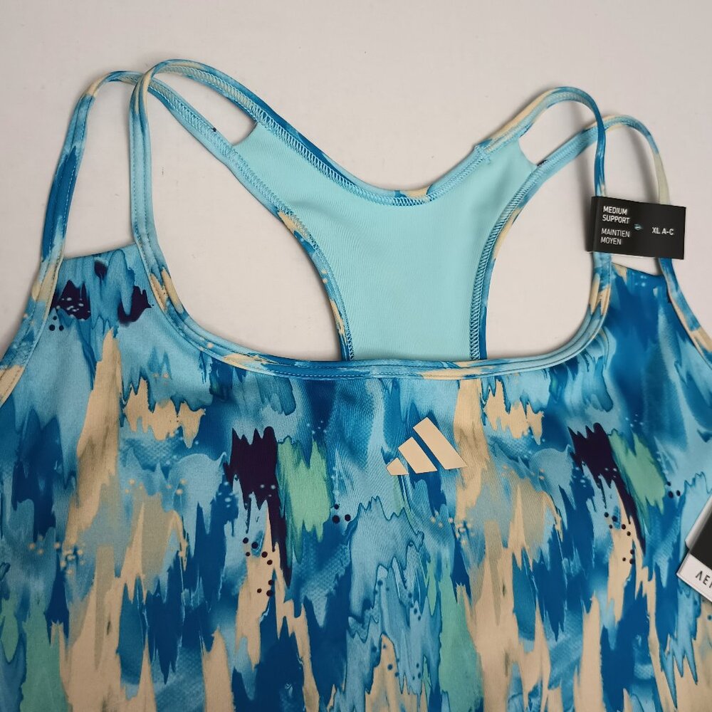 adidas Women's Powerreact Training Medium-Support Allover Print Bra XL A-C NWT - Picture 2 of 10